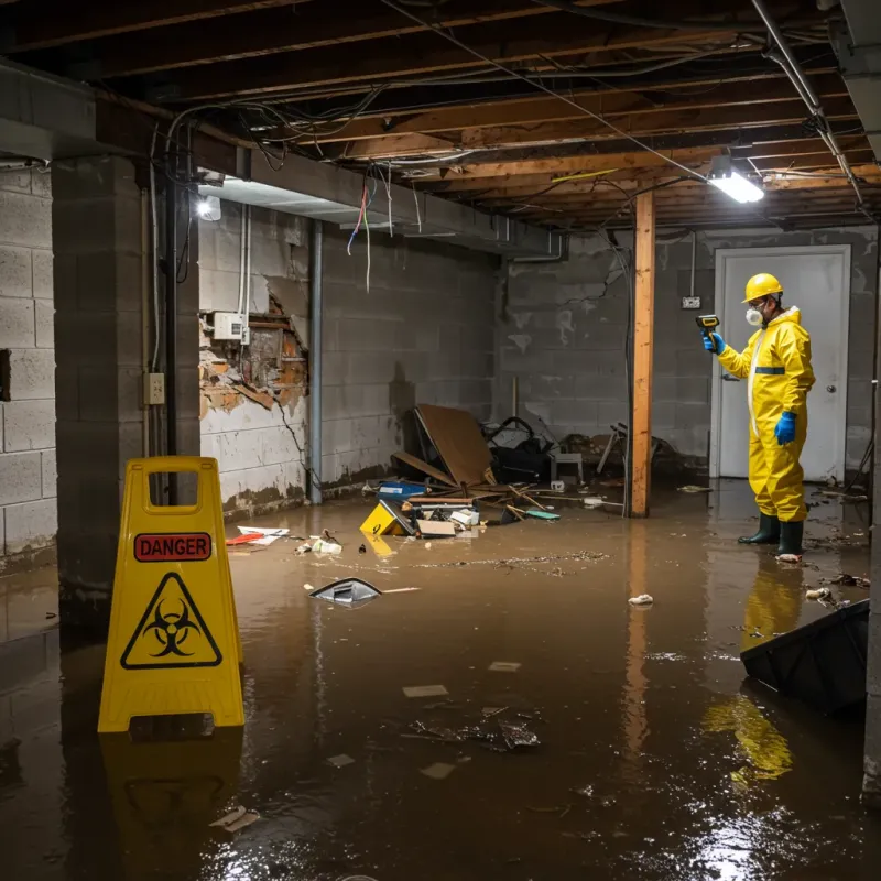 Flooded Basement Electrical Hazard in Albemarle, NC Property